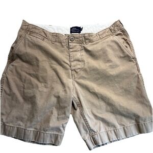LL Bean Khaki Shorts 34 Cotton Twill Utility Short Button Front Preppy‎